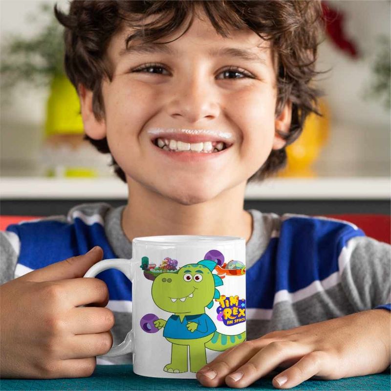 Casa si Gradina - Bucatarie si vesela - Cani si pahare - Cani si cesti - Cana Tim Rex Tata Spatiu Dinozauri T-Rex, CoolTrend, alba, 330ml - Infinity.ro