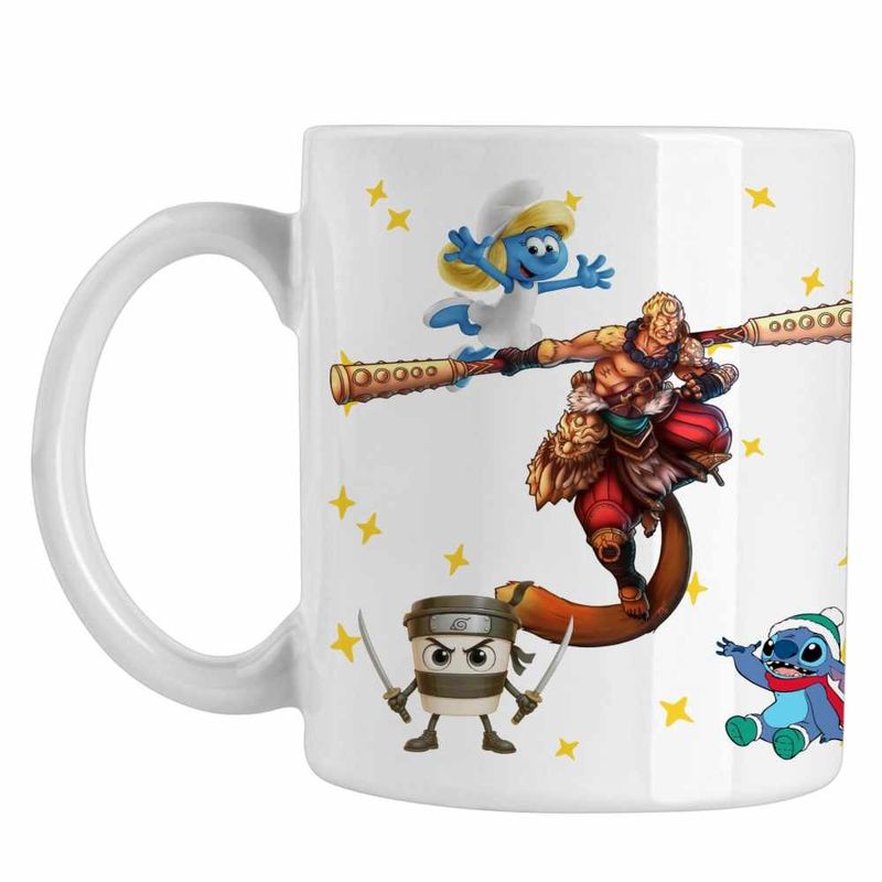 Casa si Gradina - Bucatarie si vesela - Cani si pahare - Cani si cesti - Cana Wukong War General Boss Level Maimuta, alba, 330ml - Infinity.ro