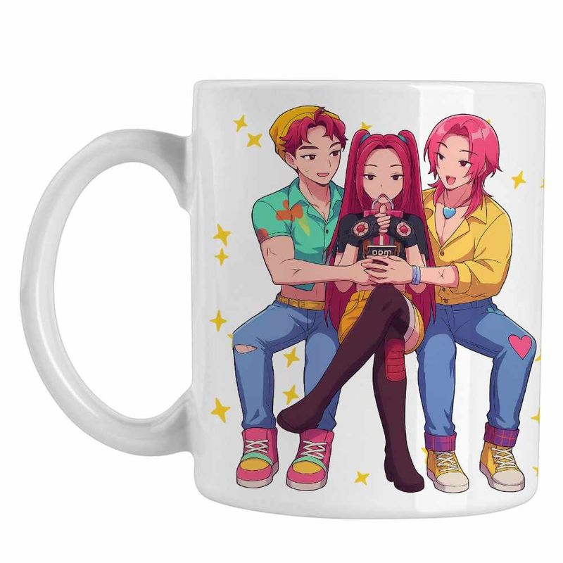 Casa si Gradina - Bucatarie si vesela - Cani si pahare - Cani si cesti - Cana Huntrix Saja Boys Drama Kpop CoolTrend, alba, 330ml - Infinity.ro