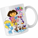 Casa si Gradina - Bucatarie si vesela - Cani si pahare - Cani si cesti - Cana Dora Exploratoarea Strumfita Road Runner Coiotul Baby Bebelusi Buba, CoolTrend, alba, 330ml - Infinity.ro