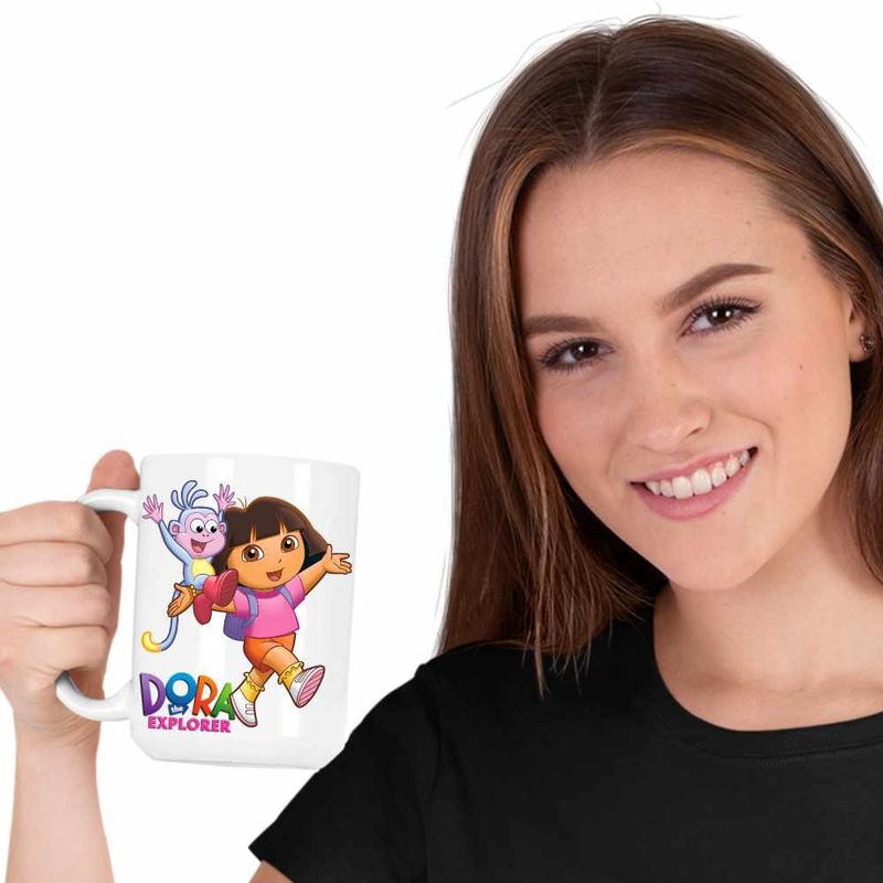Casa si Gradina - Bucatarie si vesela - Cani si pahare - Cani si cesti - Cana Dora Explorer Maimuta Aventuri, CoolTrend, alba, 330ml - Infinity.ro