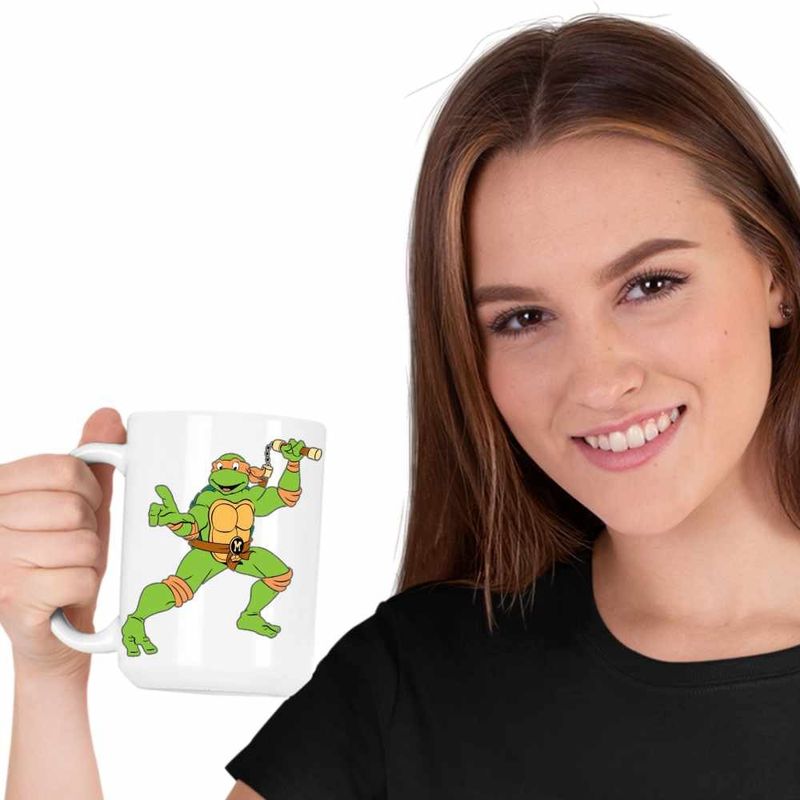 Casa si Gradina - Bucatarie si vesela - Cani si pahare - Cani si cesti - Cana Testoasele Ninja Michelangelo Nunceag, CoolTrend, alba, 330ml - Infinity.ro