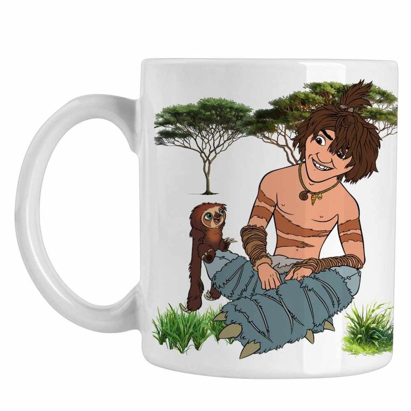 Casa si Gradina - Bucatarie si vesela - Cani si pahare - Cani si cesti - Cana The Croods Guy Familia Crood Epoca de Piatra CoolTrend, alba, 330ml - Infinity.ro