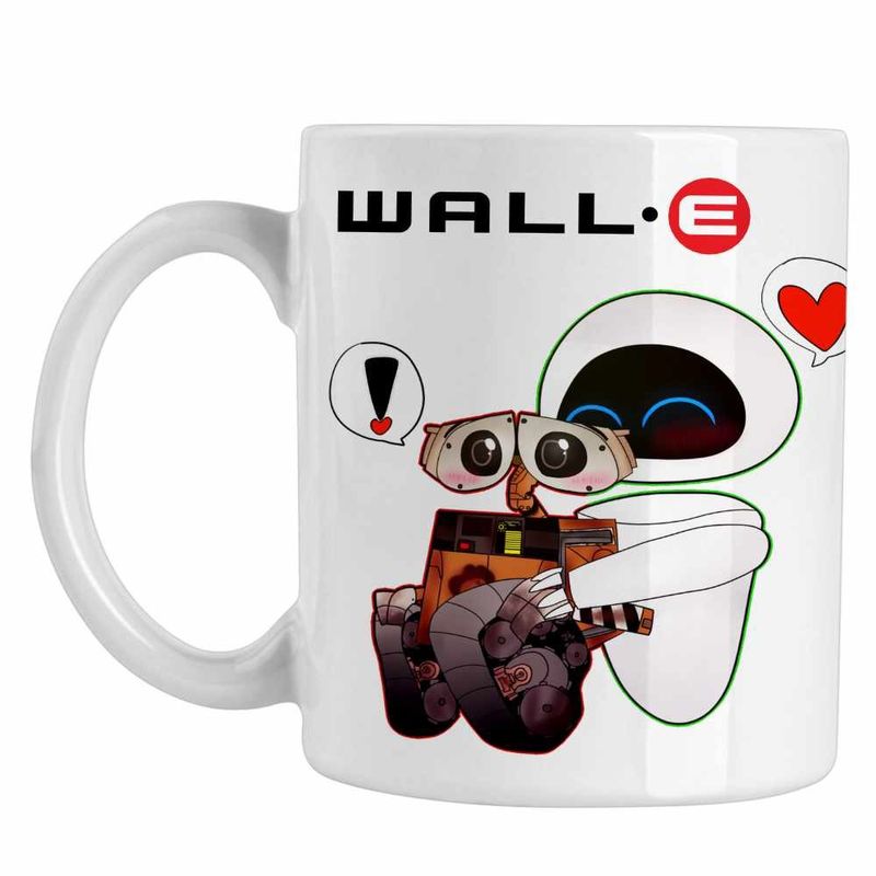 Casa si Gradina - Bucatarie si vesela - Cani si pahare - Cani si cesti - Cana Wall-E Love Eve Dragobete Valentines Day Romantic CoolTrend, alba, 330ml - Infinity.ro
