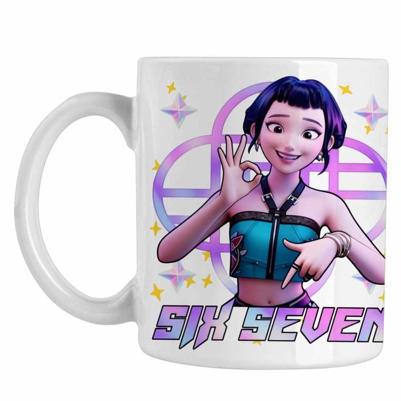 Casa si Gradina - Bucatarie si vesela - Cani si pahare - Cani si cesti - Cana Six Seven Huntrix Zoey 67 Demon Hunters Kpop CoolTrend, alba, 330ml - Infinity.ro