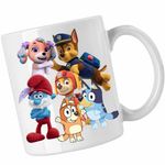 Casa si Gradina - Bucatarie si vesela - Cani si pahare - Cani si cesti - Cana Paw Patrol Bluey Blue Bingo Papa Strumf Sirena Coral, CoolTrend, alba, 330ml - Infinity.ro