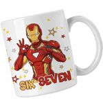 Casa si Gradina - Bucatarie si vesela - Cani si pahare - Cani si cesti - Cana Six Seven Iron Man 67 Marvel Superhero CoolTrend, alba, 330ml - Infinity.ro