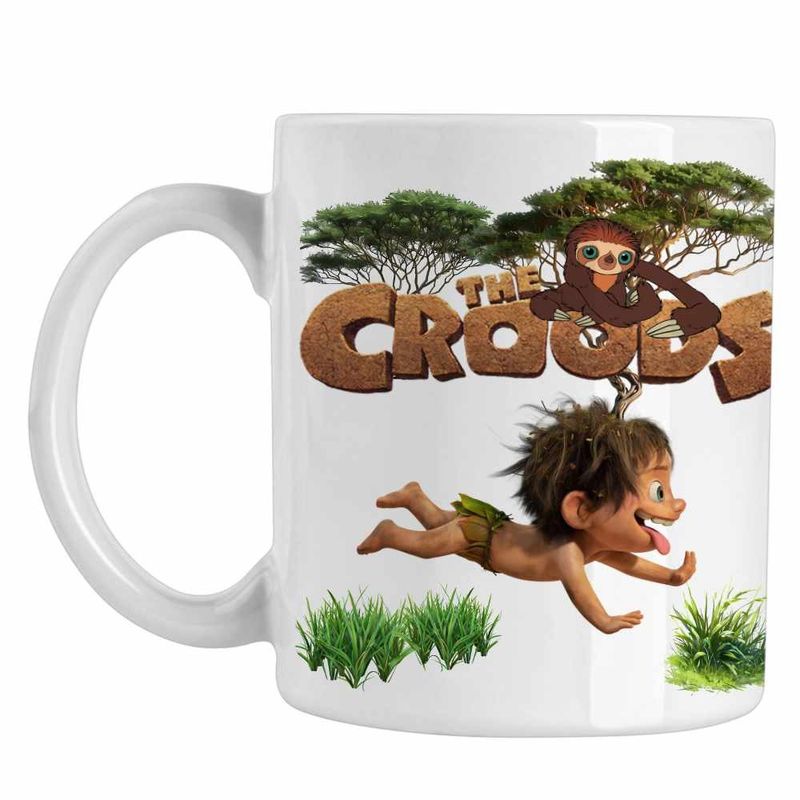 Casa si Gradina - Bucatarie si vesela - Cani si pahare - Cani si cesti - Cana The Croods Bebelus Epoca de Piatra Familia Crood CoolTrend, alba, 330ml - Infinity.ro