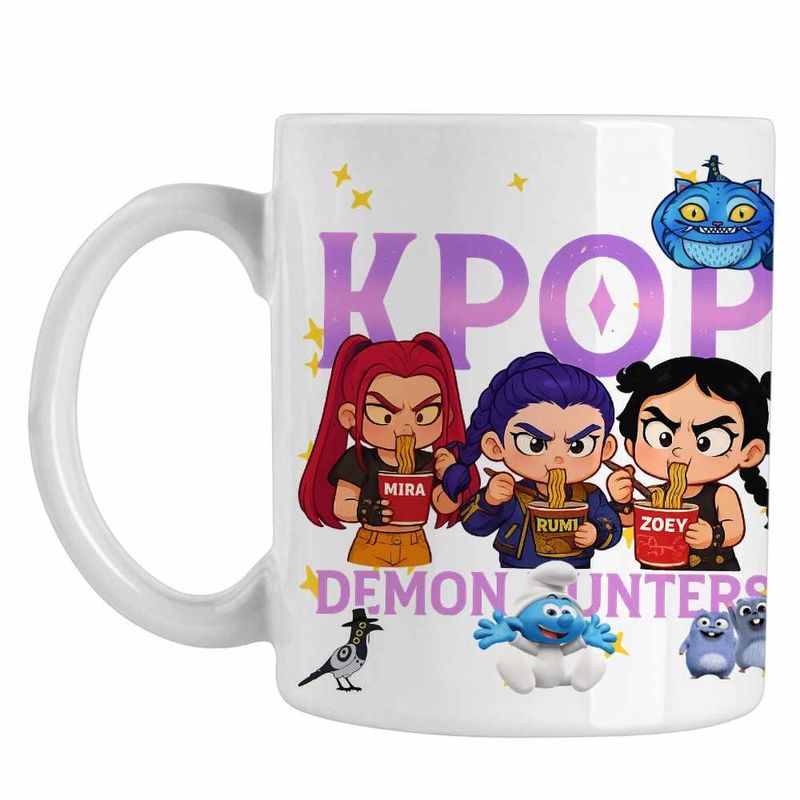 Casa si Gradina - Bucatarie si vesela - Cani si pahare - Cani si cesti - Cana Huntrix Demon Masters Kpop CoolTrend, alba, 330ml - Infinity.ro