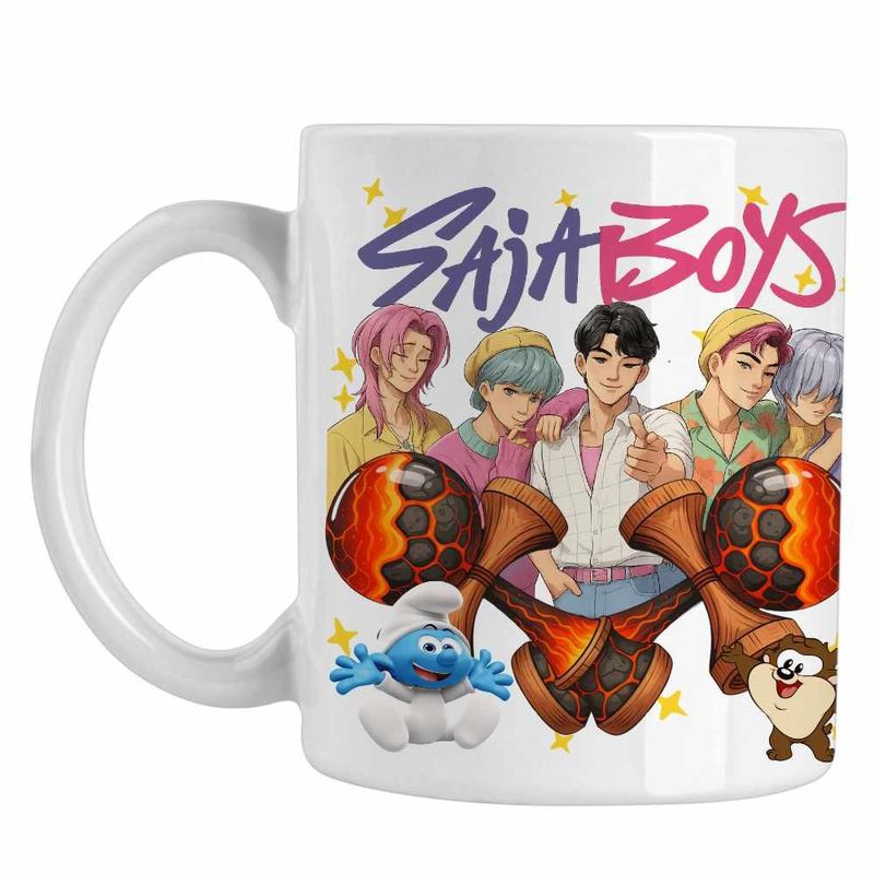 Casa si Gradina - Bucatarie si vesela - Cani si pahare - Cani si cesti - Cana Kendama Saja Boys Kpop Huntrix Asia CoolTrend, alba, 330ml - Infinity.ro
