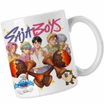 Casa si Gradina - Bucatarie si vesela - Cani si pahare - Cani si cesti - Cana Kendama Saja Boys Kpop Huntrix Asia CoolTrend, alba, 330ml - Infinity.ro