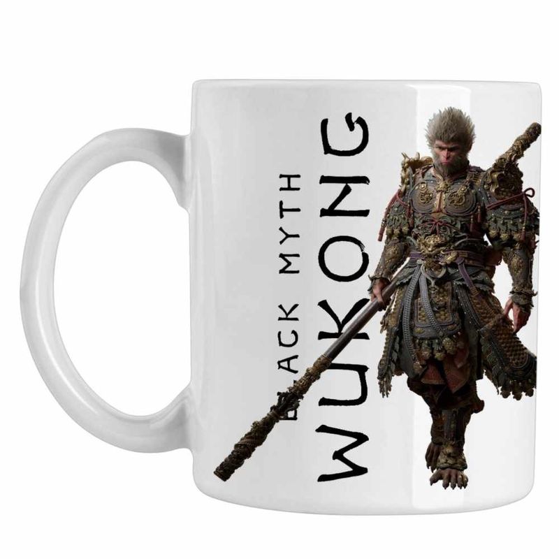 Casa si Gradina - Bucatarie si vesela - Cani si pahare - Cani si cesti - Cana Wukong Legend Black Myth, alba, 330ml - Infinity.ro