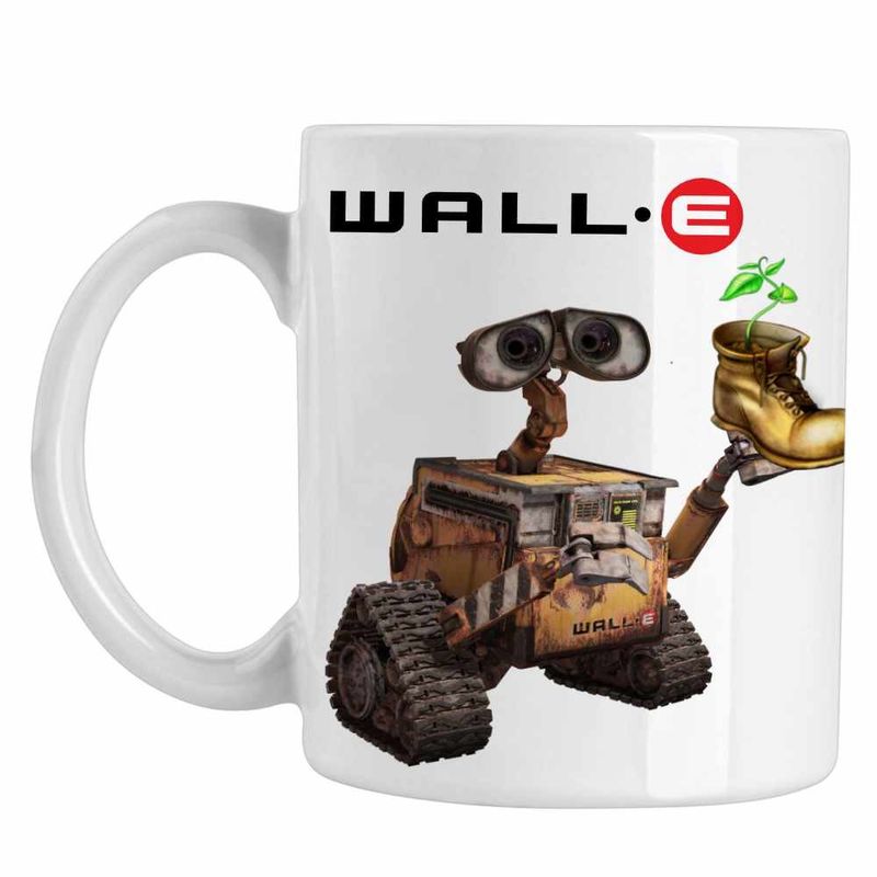 Casa si Gradina - Bucatarie si vesela - Cani si pahare - Cani si cesti - Cana Wall-E Planta Floare Cizma Bocanc Papuc Robot Viitor CoolTrend, alba, 330ml - Infinity.ro