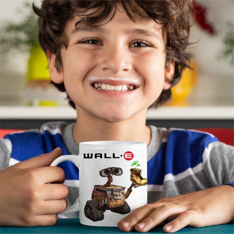 Casa si Gradina - Bucatarie si vesela - Cani si pahare - Cani si cesti - Cana Wall-E Planta Floare Cizma Bocanc Papuc Robot Viitor CoolTrend, alba, 330ml - Infinity.ro