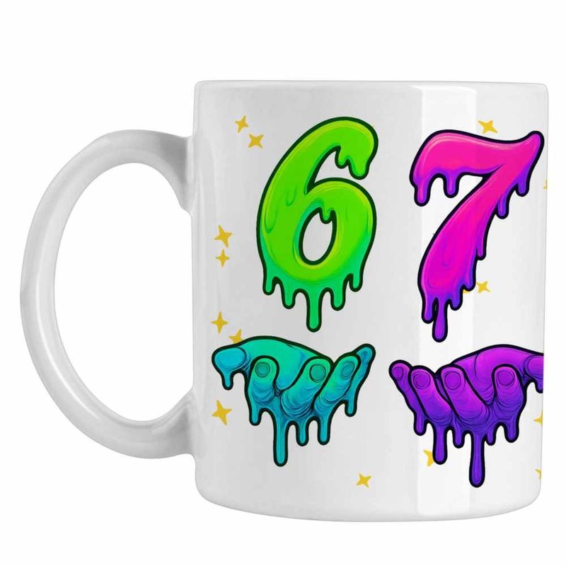 Casa si Gradina - Bucatarie si vesela - Cani si pahare - Cani si cesti - Cana Six Seven Meme 67 CoolTrend, alba, 330ml - Infinity.ro