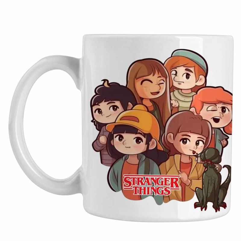 Casa si Gradina - Bucatarie si vesela - Cani si pahare - Cani si cesti - Cana Stranger Things Cartoon Personaje CoolTrend, alba, 330ml - Infinity.ro