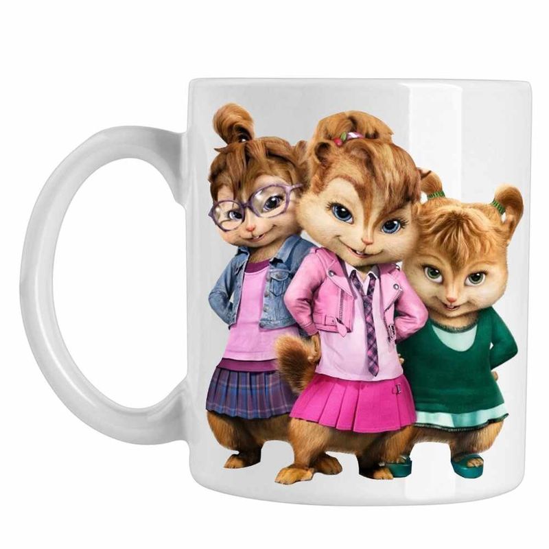 Casa si Gradina - Bucatarie si vesela - Cani si pahare - Cani si cesti - Cana Alvin Fetele Veveritele Brittany Jeanette Eleanor, CoolTrend, alba, 330ml - Infinity.ro