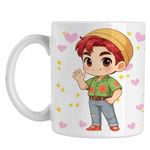 Casa si Gradina - Bucatarie si vesela - Cani si pahare - Cani si cesti - Cana Huntrix Saja Boys Abby Kpop Demon Hunters CoolTrend, alba, 330ml - Infinity.ro