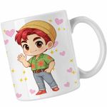 Casa si Gradina - Bucatarie si vesela - Cani si pahare - Cani si cesti - Cana Huntrix Saja Boys Abby Kpop Demon Hunters CoolTrend, alba, 330ml - Infinity.ro