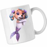 Casa si Gradina - Bucatarie si vesela - Cani si pahare - Cani si cesti - Cana Paw Patrol Merpups Coral Patrula Catelusilor Catei Sirena, CoolTrend, alba, 330ml - Infinity.ro
