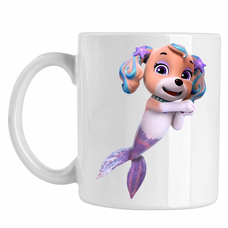 Casa si Gradina - Bucatarie si vesela - Cani si pahare - Cani si cesti - Cana Paw Patrol Merpups Coral Patrula Catelusilor Catei Sirena, CoolTrend, alba, 330ml - Infinity.ro
