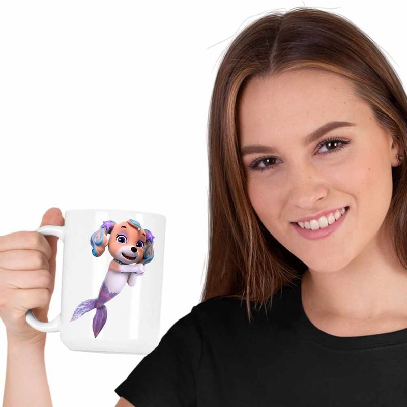 Casa si Gradina - Bucatarie si vesela - Cani si pahare - Cani si cesti - Cana Paw Patrol Merpups Coral Patrula Catelusilor Catei Sirena, CoolTrend, alba, 330ml - Infinity.ro