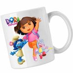 Casa si Gradina - Bucatarie si vesela - Cani si pahare - Cani si cesti - Cana Dora Exploratoarea Strumfita Blossom Boots, CoolTrend, alba, 330ml - Infinity.ro