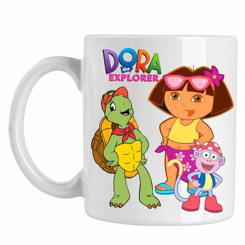 Casa si Gradina - Bucatarie si vesela - Cani si pahare - Cani si cesti - Cana Dora Exploratoarea Franklin Explorer Maimuta, CoolTrend, alba, 330ml - Infinity.ro