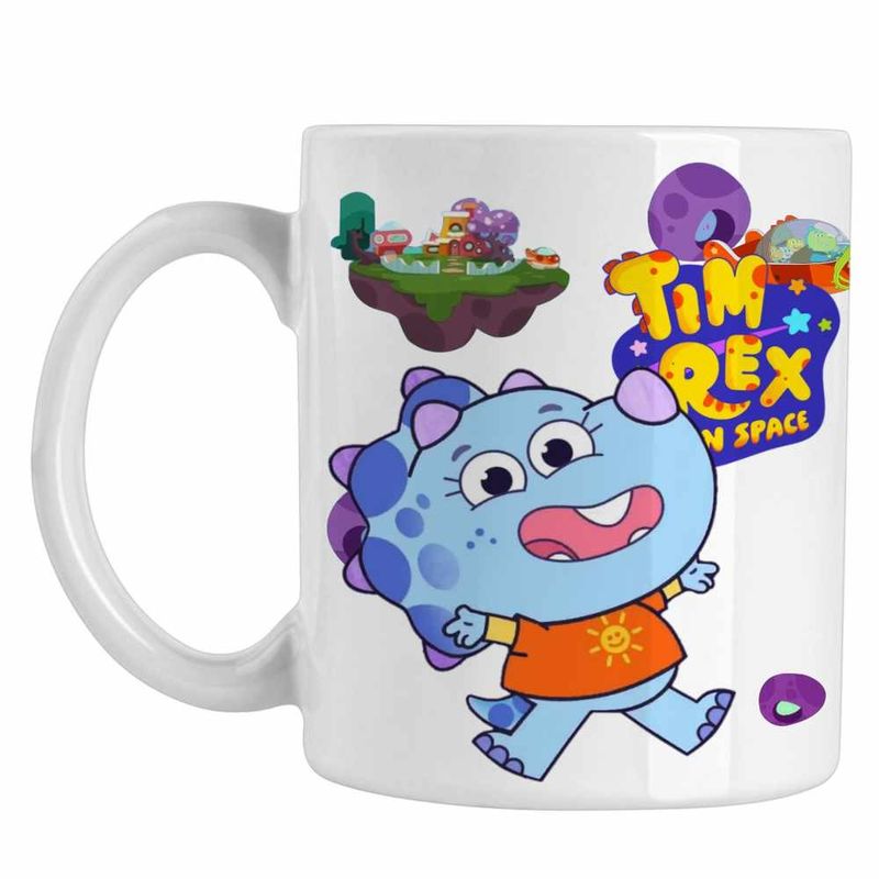 Casa si Gradina - Bucatarie si vesela - Cani si pahare - Cani si cesti - Cana Tim Rex Kai Space Dinozauri Triceraptor, CoolTrend, alba, 330ml - Infinity.ro