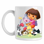 Casa si Gradina - Bucatarie si vesela - Cani si pahare - Cani si cesti - Cana Dora Exploratoarea Looney Tunes Taz Bugs Bunny Sylvester Tweety Baby, CoolTrend, alba, 330ml - Infinity.ro