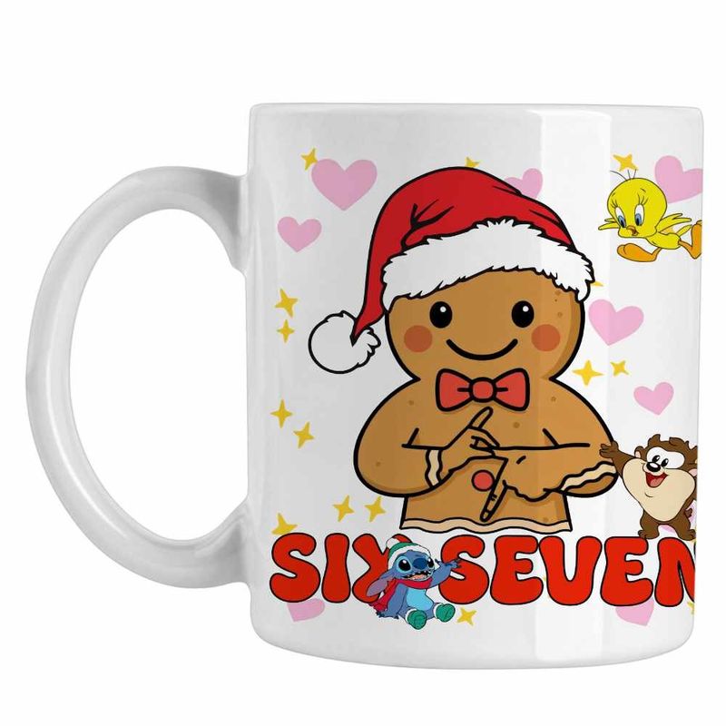 Casa si Gradina - Bucatarie si vesela - Cani si pahare - Cani si cesti - Cana Six Seven Omul de Turta Dulce Craciun CoolTrend, alba, 330ml - Infinity.ro