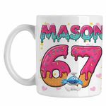 Casa si Gradina - Bucatarie si vesela - Cani si pahare - Cani si cesti - Cana Six Seven Mason Creme Ciocolata 67 CoolTrend, alba, 330ml - Infinity.ro