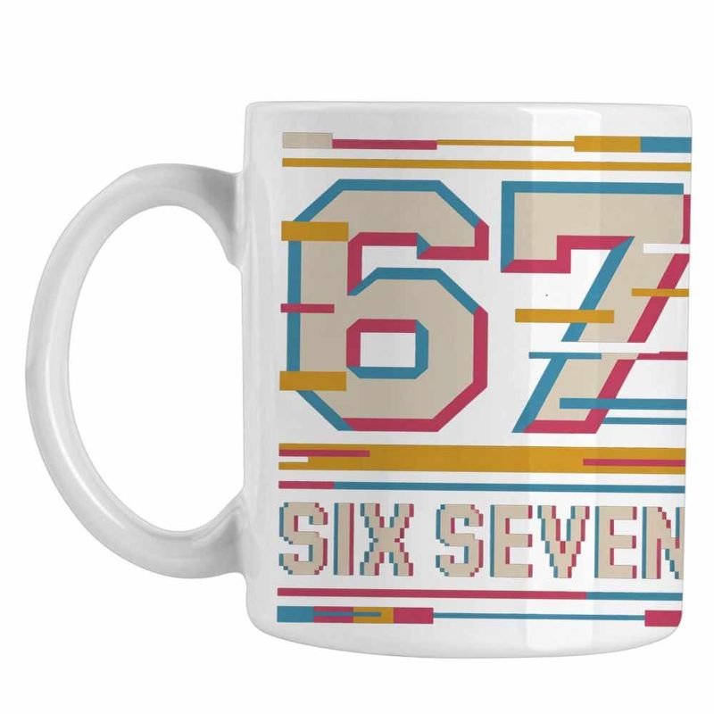 Casa si Gradina - Bucatarie si vesela - Cani si pahare - Cani si cesti - Cana Six Seven Effect Glitch 67 CoolTrend, alba, 330ml - Infinity.ro