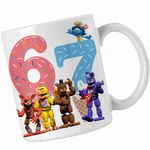 Casa si Gradina - Bucatarie si vesela - Cani si pahare - Cani si cesti - Cana Fnaf Six Seven Ice Cream Party Five Nights at Freddy Horror Halloween CoolTrend, alba, 330ml - Infinity.ro