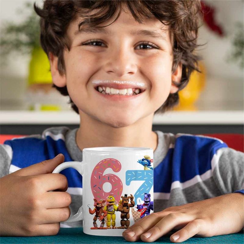 Casa si Gradina - Bucatarie si vesela - Cani si pahare - Cani si cesti - Cana Fnaf Six Seven Ice Cream Party Five Nights at Freddy Horror Halloween CoolTrend, alba, 330ml - Infinity.ro