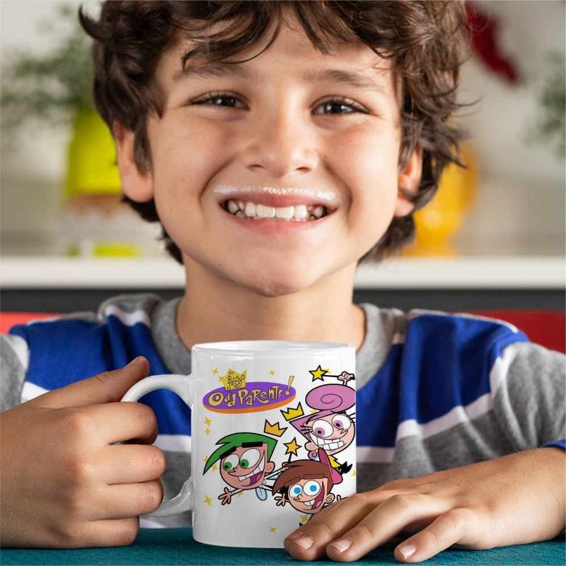 Casa si Gradina - Bucatarie si vesela - Cani si pahare - Cani si cesti - Cana Fairly Odd Parents Team Timmy Wanda Cosmo Nasii mei Vrajitori CoolTrend, alba, 330ml - Infinity.ro
