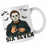 Casa si Gradina - Bucatarie si vesela - Cani si pahare - Cani si cesti - Cana Six Seven Horror Michael Myers 67 Halloween CoolTrend, alba, 330ml - Infinity.ro