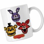 Casa si Gradina - Bucatarie si vesela - Cani si pahare - Cani si cesti - Cana Fnaf Pixel Art Five Nights at Freddy Horror Halloween CoolTrend, alba, 330ml - Infinity.ro