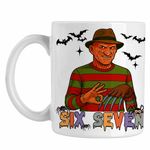 Casa si Gradina - Bucatarie si vesela - Cani si pahare - Cani si cesti - Cana Six Seven Freddy Krueger 67 Halloween CoolTrend, alba, 330ml - Infinity.ro
