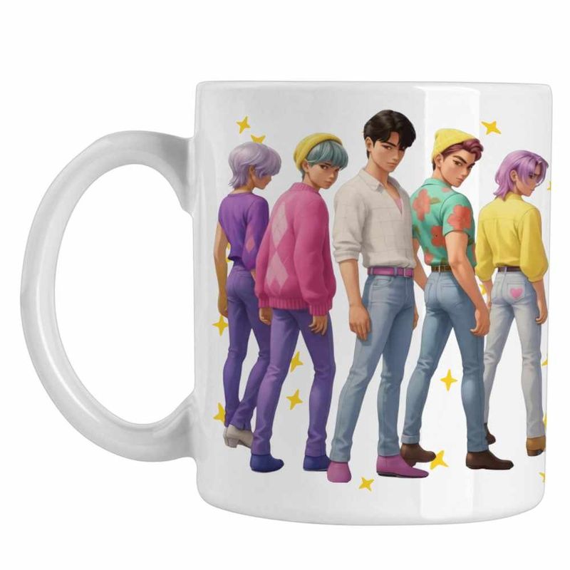 Casa si Gradina - Bucatarie si vesela - Cani si pahare - Cani si cesti - Cana Huntrix Saja Boys Kpop Trupa CoolTrend, alba, 330ml - Infinity.ro