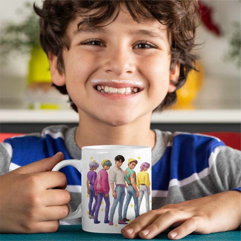 Casa si Gradina - Bucatarie si vesela - Cani si pahare - Cani si cesti - Cana Huntrix Saja Boys Kpop Trupa CoolTrend, alba, 330ml - Infinity.ro