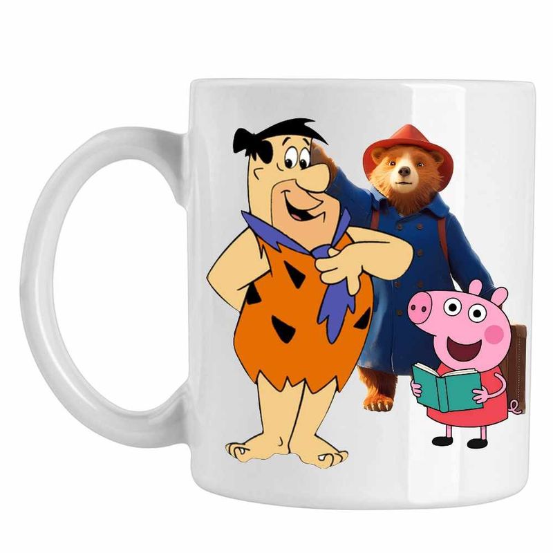 Casa si Gradina - Bucatarie si vesela - Cani si pahare - Cani si cesti - Cana Paddington Flintstone Peppa Pig Purcelus, CoolTrend, alba, 330ml - Infinity.ro
