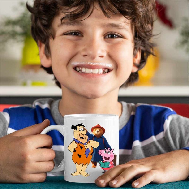 Casa si Gradina - Bucatarie si vesela - Cani si pahare - Cani si cesti - Cana Paddington Flintstone Peppa Pig Purcelus, CoolTrend, alba, 330ml - Infinity.ro