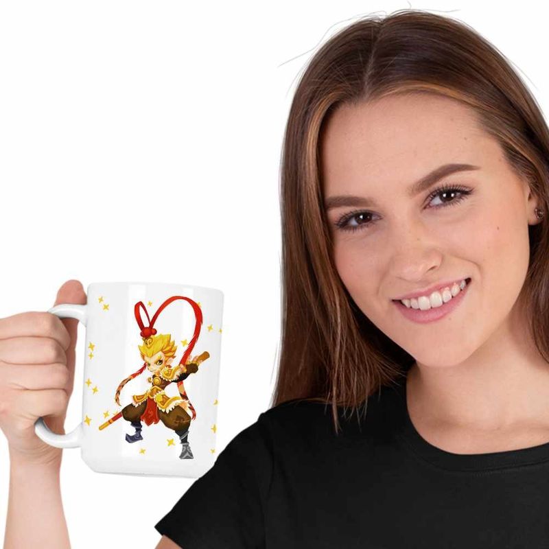 Casa si Gradina - Bucatarie si vesela - Cani si pahare - Cani si cesti - Cana Sun Wukong Monkey King Aventuri, alba, 330ml - Infinity.ro