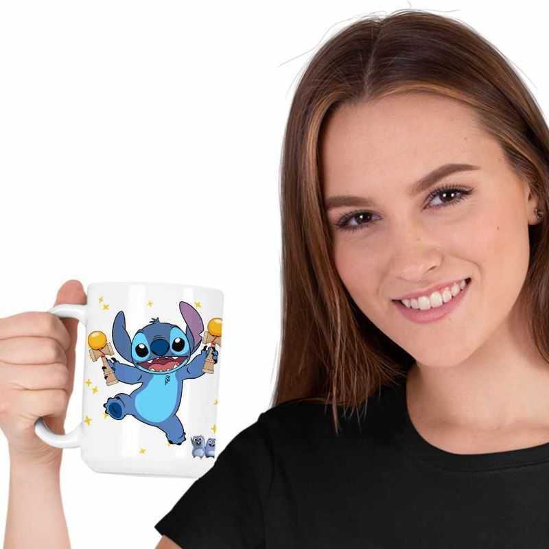 Casa si Gradina - Bucatarie si vesela - Cani si pahare - Cani si cesti - Cana Kendama Stitch Lilo Desene Animate CoolTrend, alba, 330ml - Infinity.ro