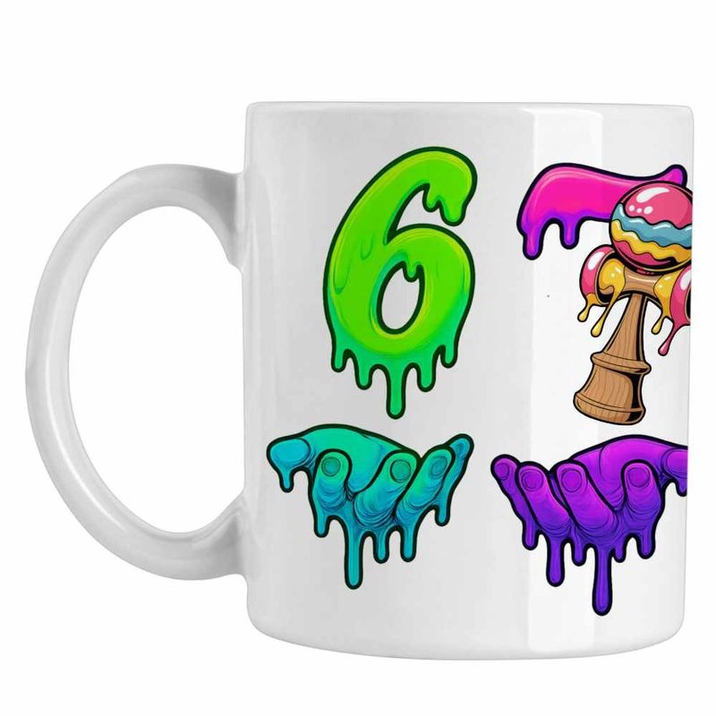 Casa si Gradina - Bucatarie si vesela - Cani si pahare - Cani si cesti - Cana Kendama Six Seven Topit Sase Sapte CoolTrend, alba, 330ml - Infinity.ro