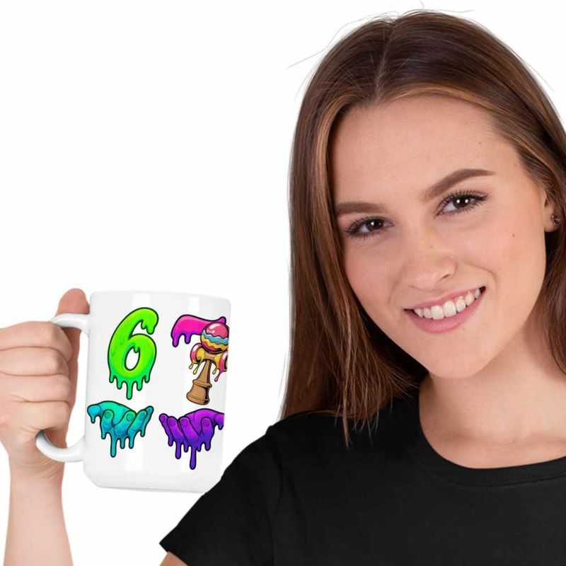 Casa si Gradina - Bucatarie si vesela - Cani si pahare - Cani si cesti - Cana Kendama Six Seven Topit Sase Sapte CoolTrend, alba, 330ml - Infinity.ro