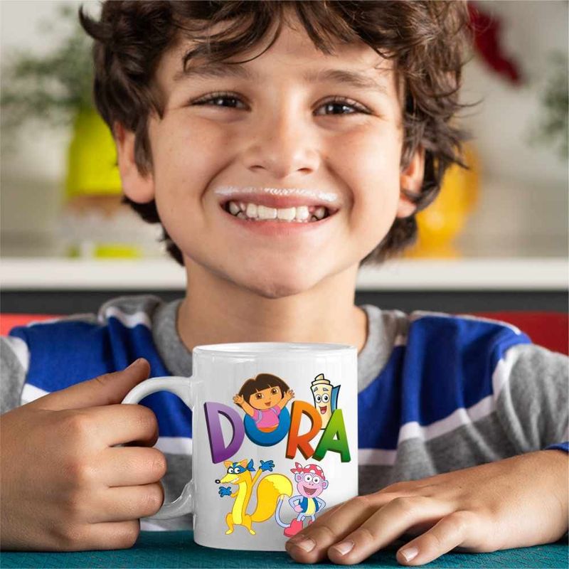 Casa si Gradina - Bucatarie si vesela - Cani si pahare - Cani si cesti - Cana Desene Animate Dora Exploratoarea Explorer, CoolTrend, alba, 330ml - Infinity.ro