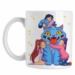 Casa si Gradina - Bucatarie si vesela - Cani si pahare - Cani si cesti - Cana Huntrix Motan Dragon Derpy Kpop CoolTrend, alba, 330ml - Infinity.ro