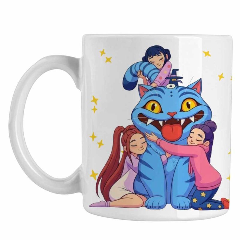 Casa si Gradina - Bucatarie si vesela - Cani si pahare - Cani si cesti - Cana Huntrix Motan Dragon Derpy Kpop CoolTrend, alba, 330ml - Infinity.ro